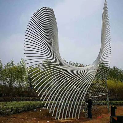 抽象不銹鋼雕塑|白鋼景觀雕塑|東方韻藝術(shù)雕塑